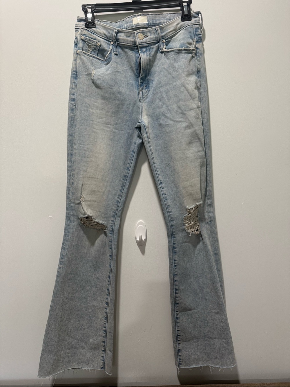 MOTHER Light Wash Distressed Flare Jeans | Excellent Used Condition